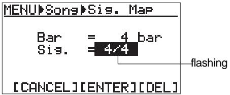 FOSTEX MR 8 - 4) Use the [CURSOR ☑] key to highlight "--bar -> --", then press the [ENTER] key. - 3
