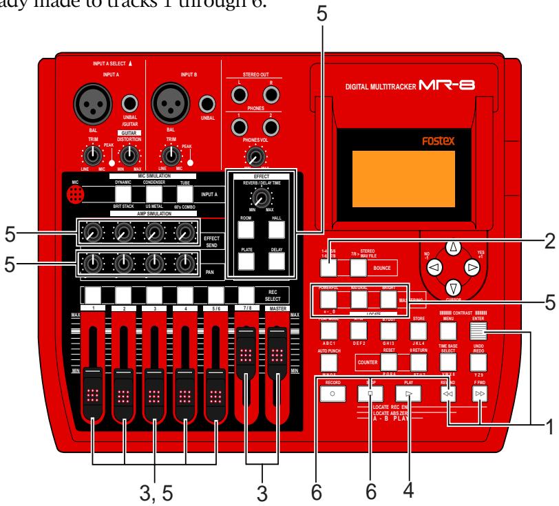 FOSTEX MR 8 - Rehearsal of track bounce - 1