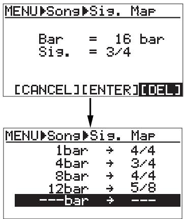 FOSTEX MR 8 - Deleting an unnecessary bar/signature setting - 2