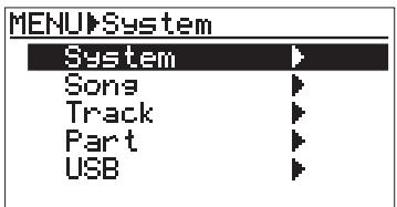 FOSTEX MR 8 - 1) While the recorder is stopped, press the [MENU] key to enter the menu mode. - 1