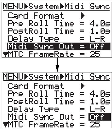 FOSTEX MR 8 - MIDI sync/MTC frame rate settings - 3