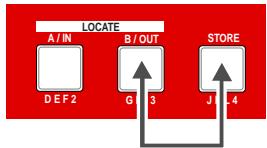 FOSTEX MR 8 - 2) When the recorder reaches at the point where you want to punch out, press the [LOCATE B/OUT] key while holding down the [STORE] key. - 1