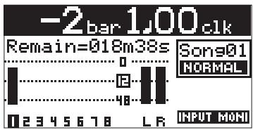FOSTEX MR 8 - 7) While playing the guitar, adjust the recording level using the [TRIM] control on the [INPUT A] section. - 1