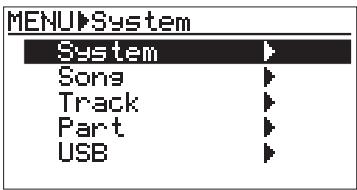 FOSTEX MR 8 - 1) While the recorder is stopped, press the [MENU] key to enter the menu mode. - 1