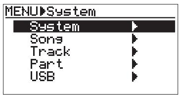 FOSTEX MR 8 - 1) While the recorder is stopped, press the [MENU] key to enter the menu mode. - 1