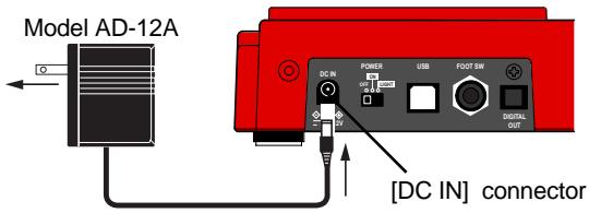 FOSTEX MR 8 - Connecting the AC adaptor - 1