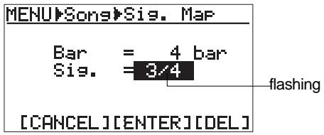 FOSTEX MR 8 - 4) Use the [CURSOR ☑] key to highlight "--bar -> --", then press the [ENTER] key. - 4