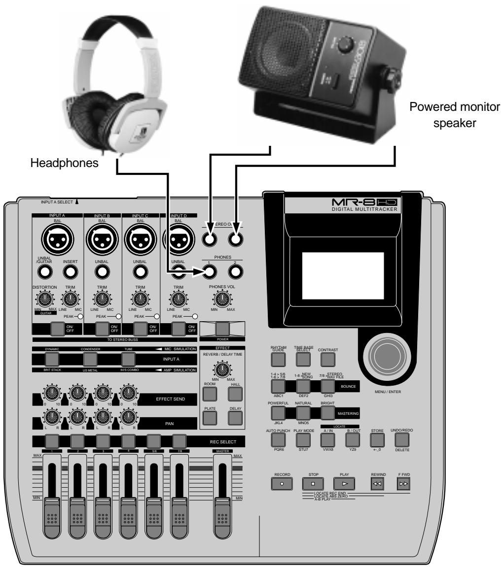 FOSTEX MR8HD - Connecting headphones (or a monitor speaker system) - 1