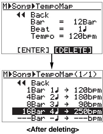 FOSTEX MR8HD - - Deleting an unnecessary tempo event - 2