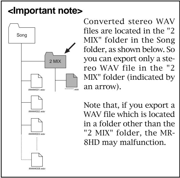 FOSTEX MR8HD - Exporting a WAV file to a personal computer - 1