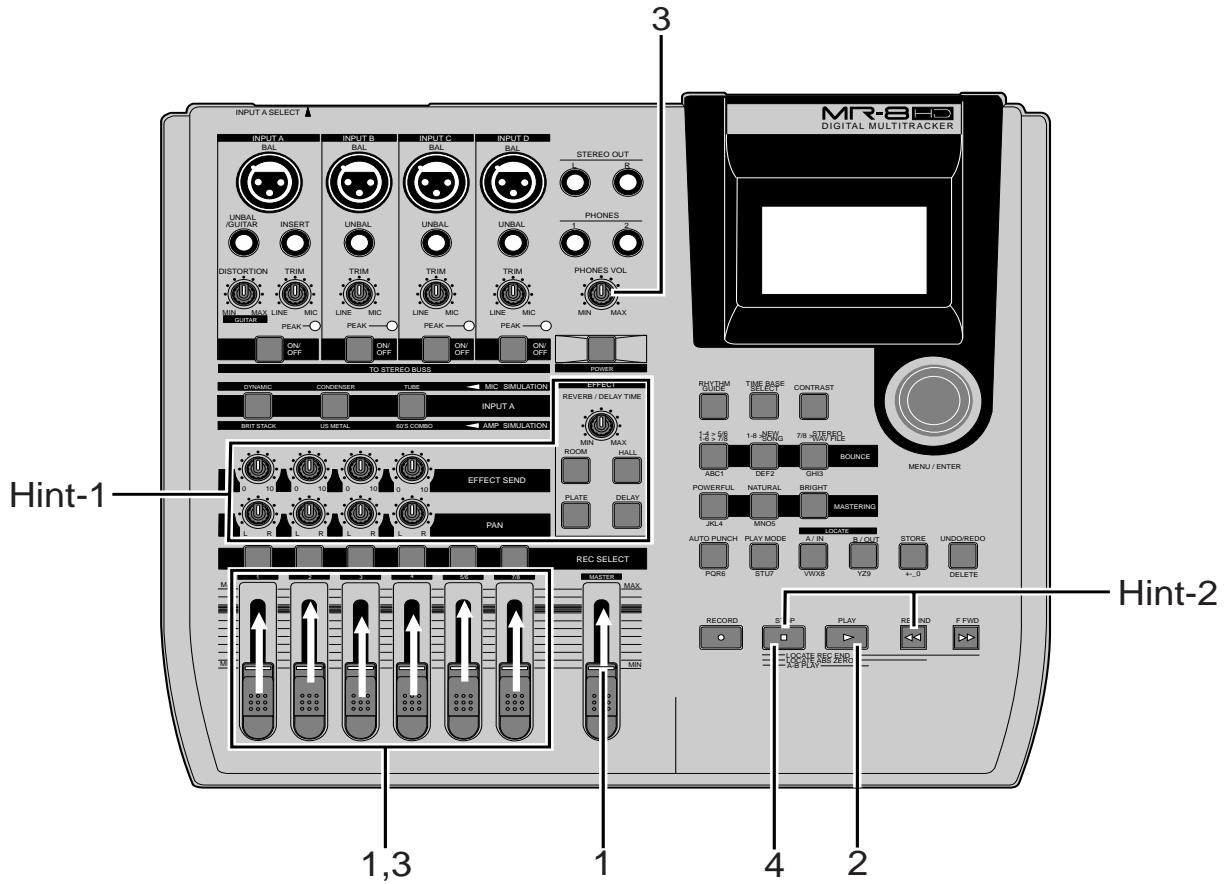 FOSTEX MR8HD - Playing back the demo song - 1