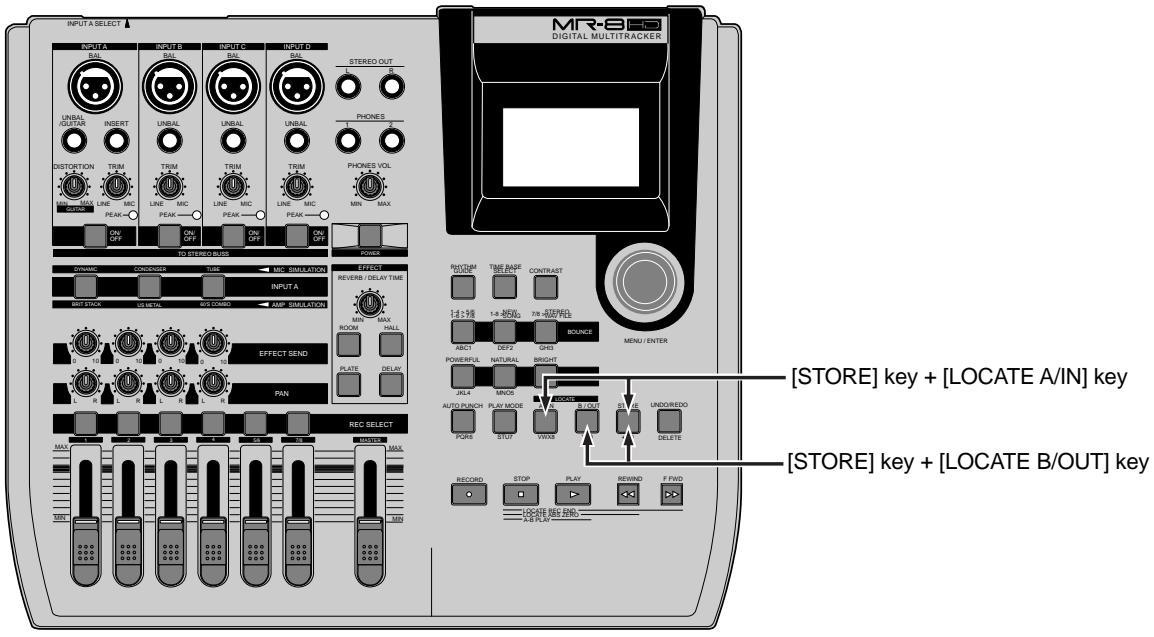 FOSTEX MR8HD - Setting the LOCATE A or LOCATE B point - 1