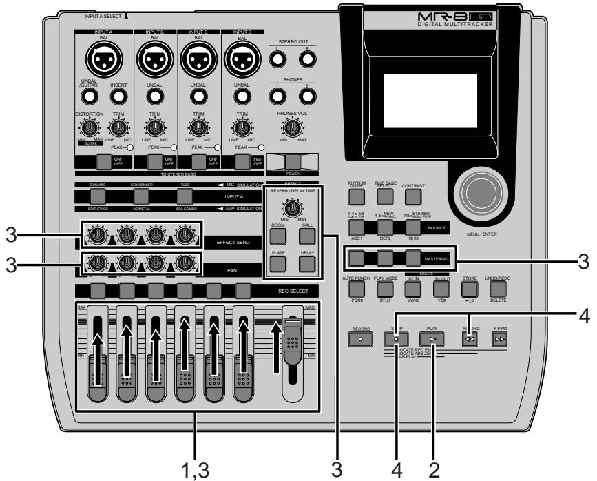FOSTEX MR8HD - Rehearsal of track bouncing - 1
