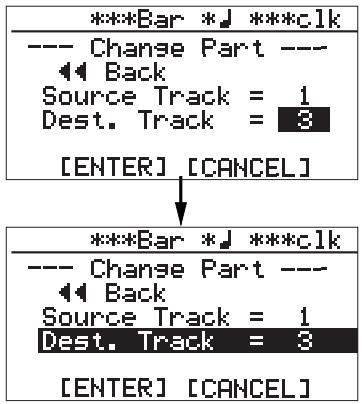 FOSTEX MR8HD - 8) Rotate the [MENU/ENTER] knob to select the destination track(s), and press the [MENU/ENTER] knob. - 1