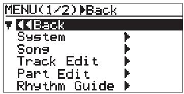 FOSTEX MR8HD - 3) While the recorder is stopped, press the [MENU/ENTER] knob to enter the menu mode. - 1