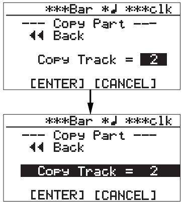 FOSTEX MR8HD - 7) Rotate the [MENU/ENTER] knob to select the track(s) to be copied, and press the [MENU/ENTER] knob. - 1