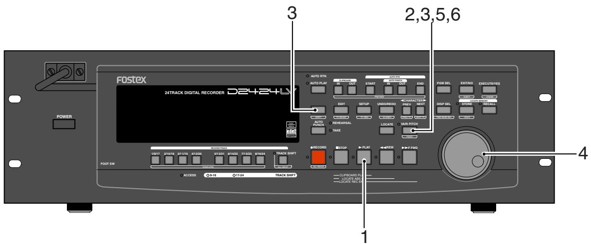 FOSTEX D2424LV - Procédure d'emploi de la fonction vari pitch - 1