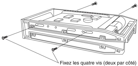 FOSTEX D2424LV - Insérez les 4 vis de fixation fournies (2 de chaque côté) et vissez. - 1