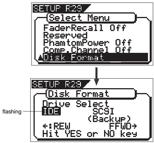 FOSTEX VF160 - Turn the [JOG] dial to highlight the "Disk Format" menu title. - 1
