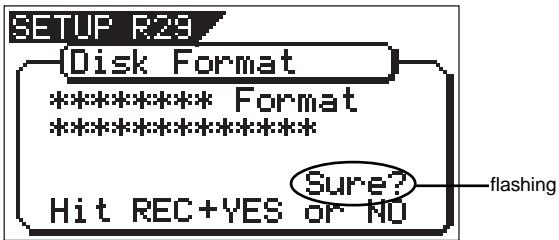 FOSTEX VF160 - Select the format type with the [F FWD] key or [REWIND] key. Then press the [ENTER/YES] key. - 1
