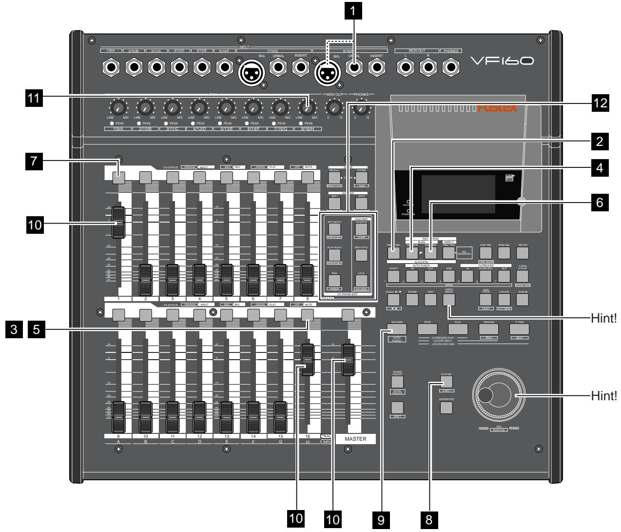 FOSTEX VF160 - Recording the H Input Signal to Track 1 - 1