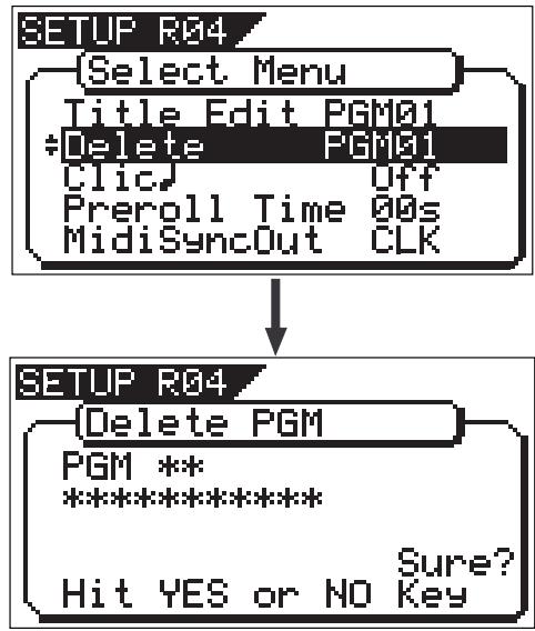 FOSTEX VF160 - Erasing a Program - 2