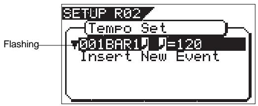FOSTEX VF160EX - Under the menu selection display, select "Tempo Set" and press the [ENTER/YES] key. - 1