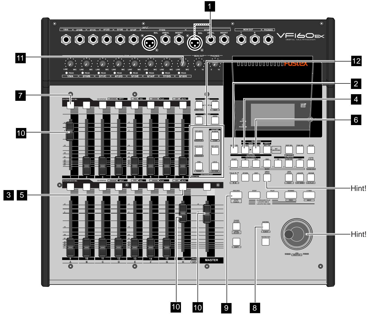 FOSTEX VF160EX - Recording the H Input Signal to Track 1 - 1