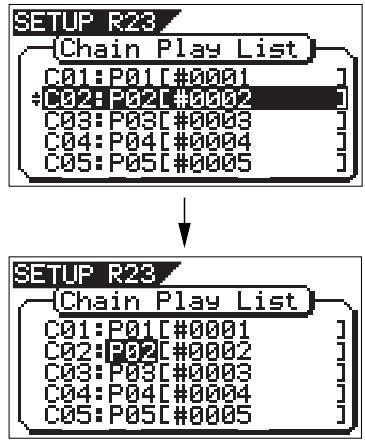 FOSTEX VF160EX - Inserting a program to the chain play list - 1