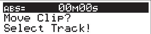 FOSTEX VF160EX - After pressing the [EDIT] key, use the [JOG] dial to display "Move Clip?". - 1