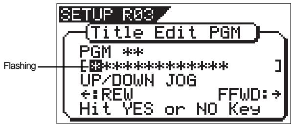 FOSTEX VF160EX - Turn the [JOG] dial to select the "Title Edit" menu, then press the [ENTER/YES] key. - 1