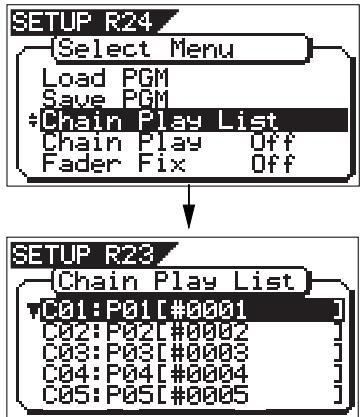 FOSTEX VF160EX - Editing the chain play list - 1