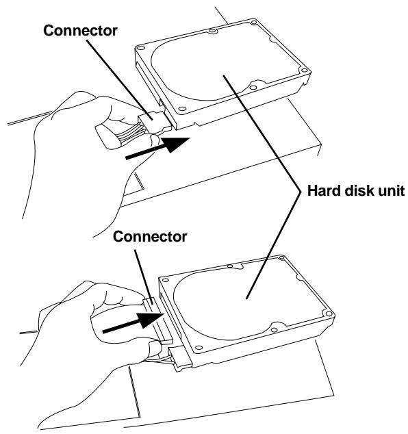 FOSTEX VF160EX - Prepare a new hard disk and connect the two cable connectors to it with holding the connector section. - 1