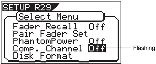 FOSTEX VF160EX - Select "Comp. Channel" in the menu selection display and press the [ENTER/YES] key. - 1