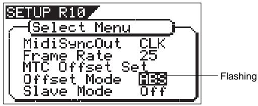 FOSTEX VF160EX - Select "Offset Mode" in the menu selection display and press the [ENTER/YES] key. - 1