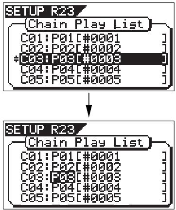 FOSTEX VF160EX - Editing the chain play list - 2
