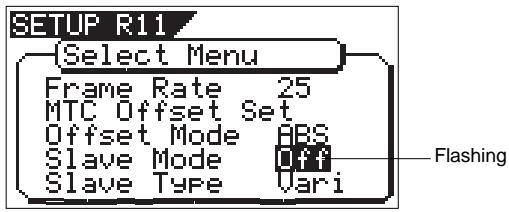 FOSTEX VF160EX - Select "Slave Mode" in the menu selection display and press the [ENTER/YES] key. - 1