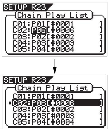 FOSTEX VF160EX - Inserting a program to the chain play list - 3