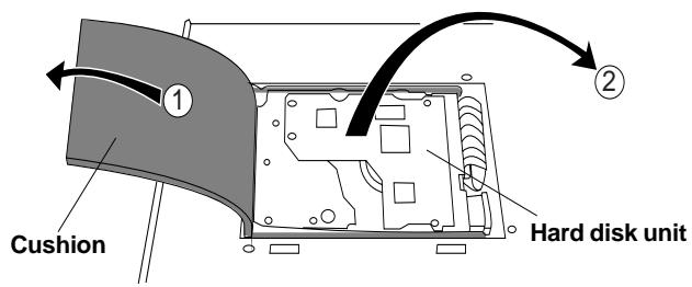 FOSTEX VF160EX - Take out the hard disk to the direction "2" indicated in the drawing below. - 1