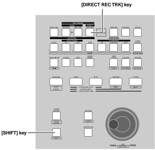 FOSTEX VF160EX - When the unit is stopped, press the [DIRECT RECTRK] key while holding down the [SHIFT] key. - 1