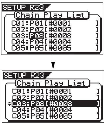 FOSTEX VF160EX - Editing the chain play list - 4