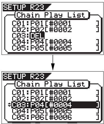 FOSTEX VF160EX - Editing the chain play list - 3