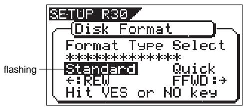 FOSTEX VF160EX - Turn the [JOG] dial to highlight the "Disk Format" menu title, press the [ENTER/YES] key. - 2