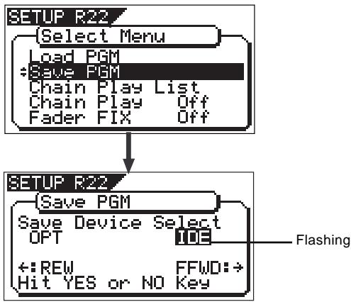 FOSTEX VF160EX - Use the [JOG] dial to select "Save PGM" and press the [ENTER/YES] key. - 1