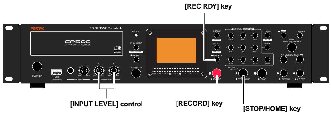 FOSTEX CR500 - Recording a WAV file - 1