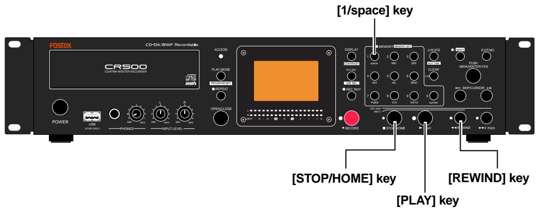 FOSTEX CR500 - Playing back the recorded audio track - 1