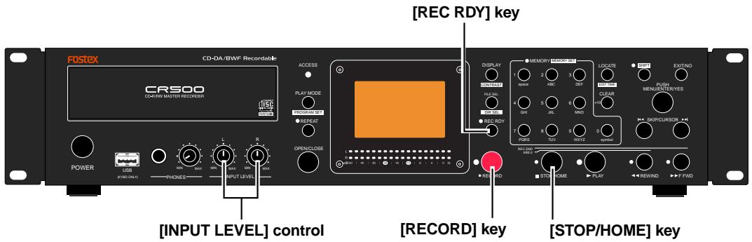 FOSTEX CR500 - Recording a CD-DA track (Creating an audio CD) - 1