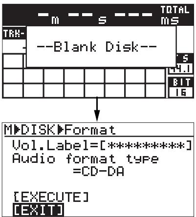 FOSTEX CR500 - Initial format of a disc - 2