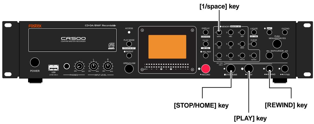 FOSTEX CR500 - Playing back a recorded audio file - 1
