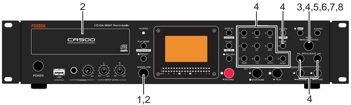FOSTEX CR500 - Initial format of a disc - 1